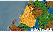 Political 3D Map of Tome, darken
