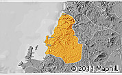 Political 3D Map of Tome, desaturated
