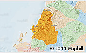Political 3D Map of Tome, lighten