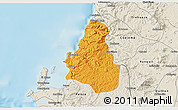 Political 3D Map of Tome, shaded relief outside