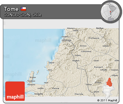 Shaded Relief 3D Map of Tome