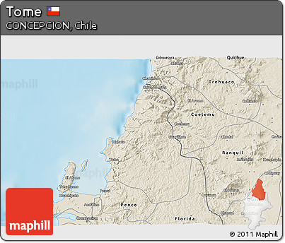 Shaded Relief 3D Map of Tome