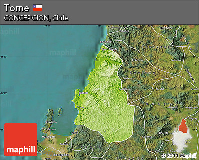 Physical Map of Tome, satellite outside