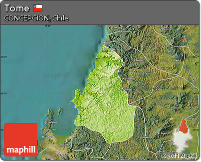 Physical Map of Tome, satellite outside