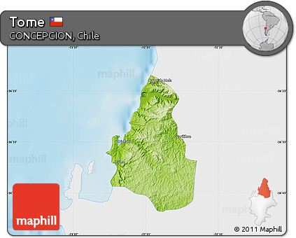 Physical Map of Tome, single color outside
