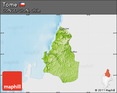 Physical Map of Tome, single color outside