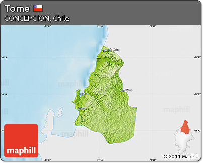 Physical Map of Tome, single color outside