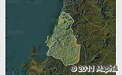 Satellite Map of Tome, darken