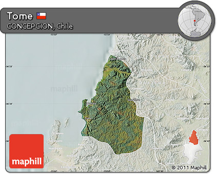 Satellite Map of Tome, lighten