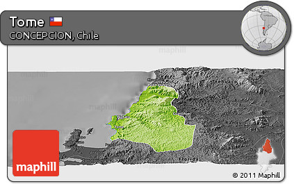 Physical Panoramic Map of Tome, darken, desaturated