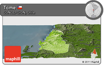 Physical Panoramic Map of Tome, darken