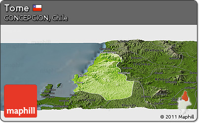Physical Panoramic Map of Tome, darken