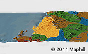 Political Panoramic Map of Tome, darken