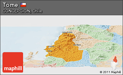 Political Panoramic Map of Tome, lighten