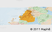 Political Panoramic Map of Tome, lighten