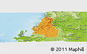Political Panoramic Map of Tome, physical outside