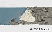 Shaded Relief Panoramic Map of Tome, darken