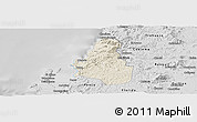 Shaded Relief Panoramic Map of Tome, desaturated