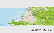 Shaded Relief Panoramic Map of Tome, physical outside