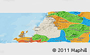 Shaded Relief Panoramic Map of Tome, political outside