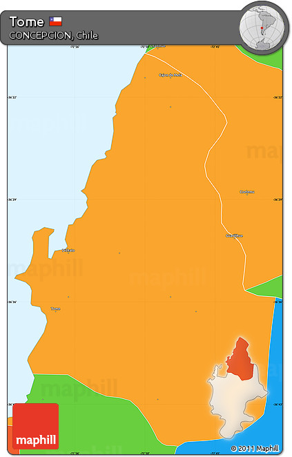 Political Simple Map of Tome