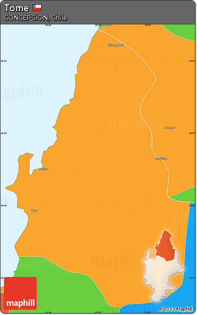 Political Simple Map of Tome