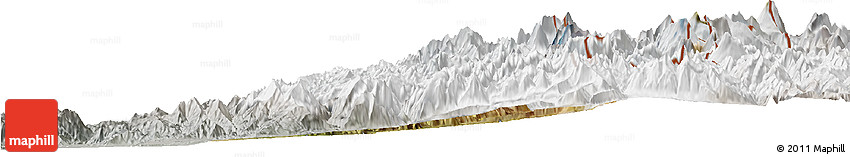 Satellite Horizon Map of CORDILLERA, lighten, semi-desaturated
