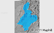 Political 3D Map of Calama, desaturated