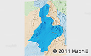 Political 3D Map of Calama, lighten