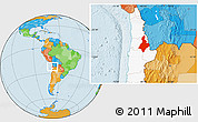 Political Location Map of Calama, highlighted country