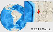 Shaded Relief Location Map of Calama