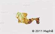Physical 3D Map of Andacollo, cropped outside