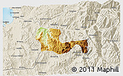 Physical 3D Map of Andacollo, shaded relief outside