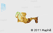 Physical 3D Map of Andacollo, single color outside