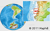 Physical Location Map of Chile Chico, highlighted country