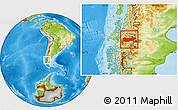 Physical Location Map of Chile Chico