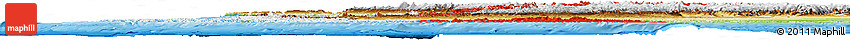 Flag Horizon Map of Chile, physical outside, bathymetry sea, flag aligned to the middle
