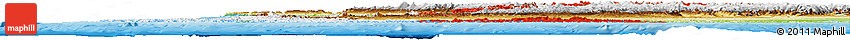 Flag Horizon Map of Chile, physical outside, flag aligned to the middle