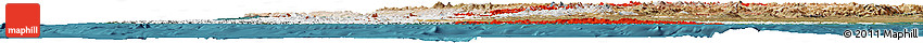 Flag Horizon Map of Chile, satellite outside, flag aligned to the middle