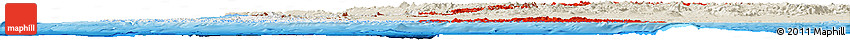 Flag Horizon Map of Chile, shaded relief outside, bathymetry sea, flag rotated