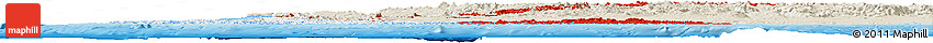 Flag Horizon Map of Chile, shaded relief outside, flag aligned to the middle