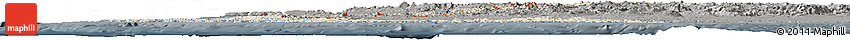 Shaded Relief Horizon Map of Chile, darken, semi-desaturated