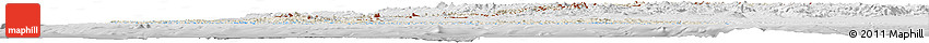 Shaded Relief Horizon Map of Chile, lighten, desaturated