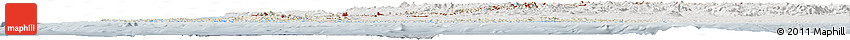 Shaded Relief Horizon Map of Chile, lighten, semi-desaturated