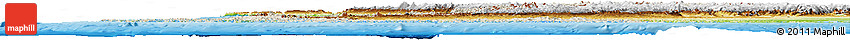 Shaded Relief Horizon Map of Chile, physical outside