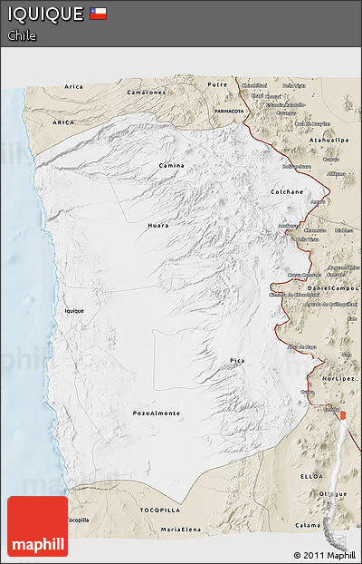 Classic Style 3D Map of IQUIQUE