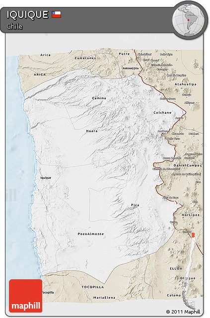 Classic Style 3D Map of IQUIQUE
