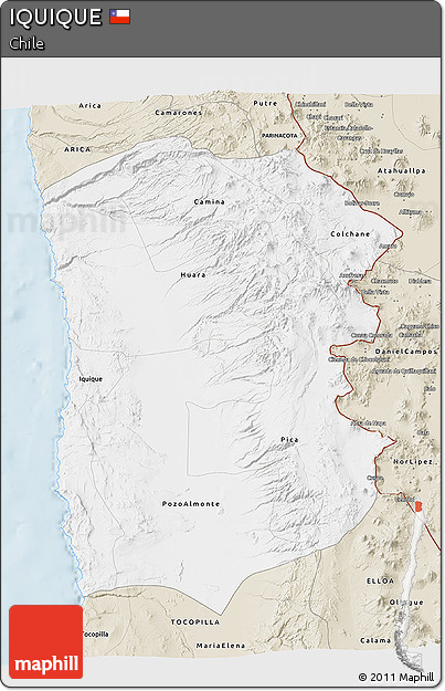 Classic Style 3D Map of IQUIQUE