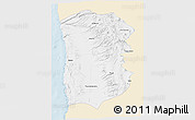 Classic Style 3D Map of IQUIQUE, single color outside
