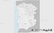 Gray 3D Map of IQUIQUE, single color outside